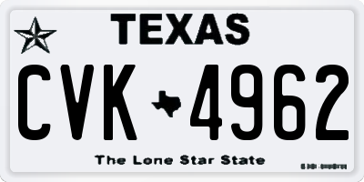 TX license plate CVK4962