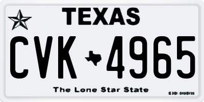 TX license plate CVK4965