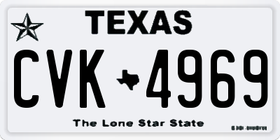 TX license plate CVK4969