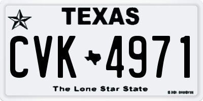 TX license plate CVK4971