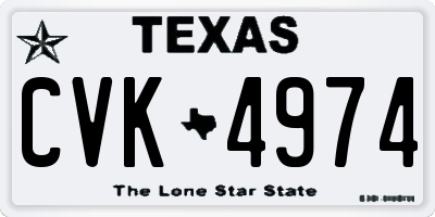 TX license plate CVK4974