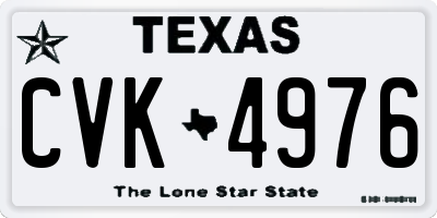 TX license plate CVK4976