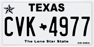 TX license plate CVK4977