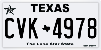 TX license plate CVK4978