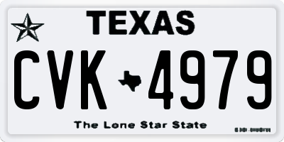 TX license plate CVK4979