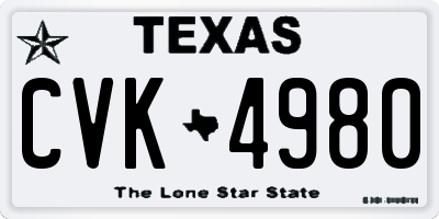 TX license plate CVK4980