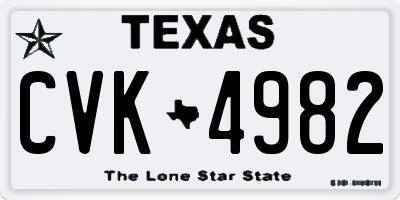 TX license plate CVK4982