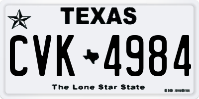 TX license plate CVK4984