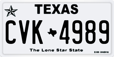 TX license plate CVK4989