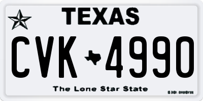 TX license plate CVK4990