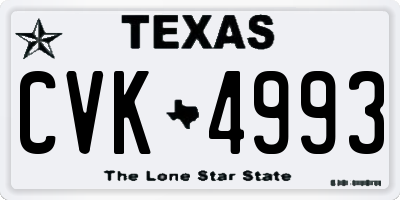 TX license plate CVK4993