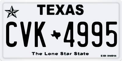 TX license plate CVK4995