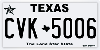 TX license plate CVK5006
