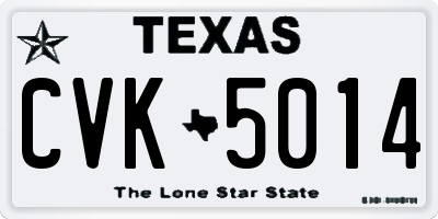 TX license plate CVK5014
