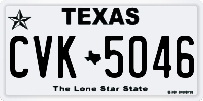 TX license plate CVK5046