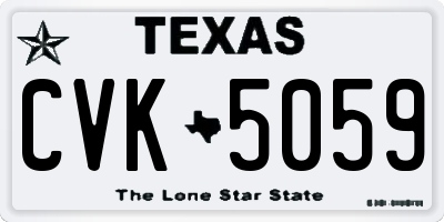 TX license plate CVK5059