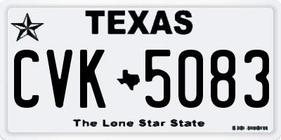 TX license plate CVK5083
