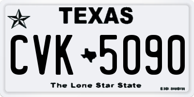 TX license plate CVK5090