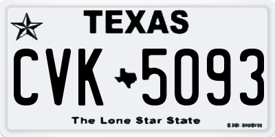 TX license plate CVK5093