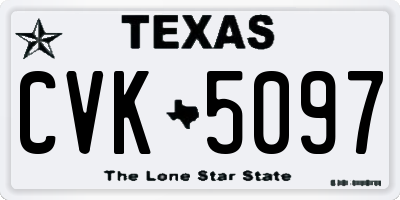 TX license plate CVK5097