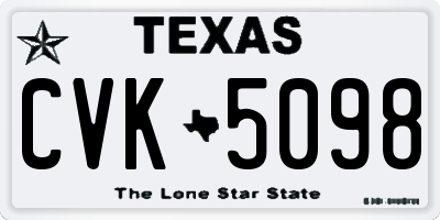 TX license plate CVK5098
