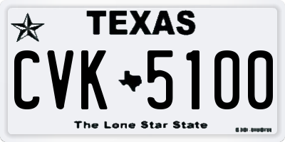 TX license plate CVK5100
