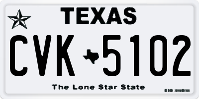 TX license plate CVK5102