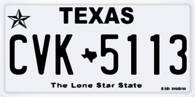TX license plate CVK5113