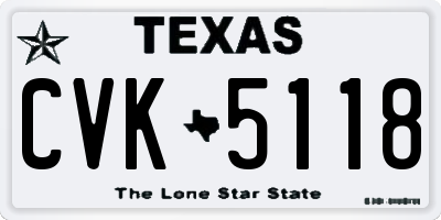TX license plate CVK5118