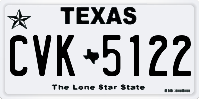 TX license plate CVK5122