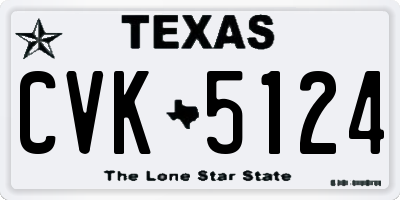 TX license plate CVK5124