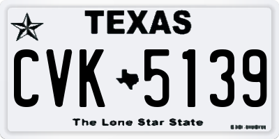 TX license plate CVK5139