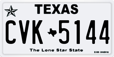 TX license plate CVK5144