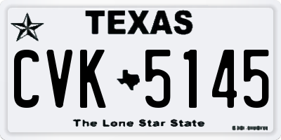 TX license plate CVK5145