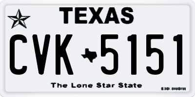 TX license plate CVK5151