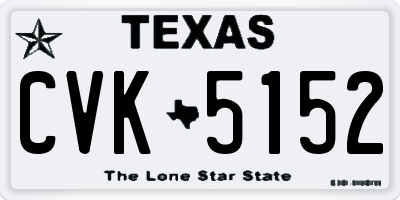 TX license plate CVK5152