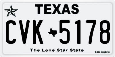 TX license plate CVK5178