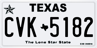 TX license plate CVK5182