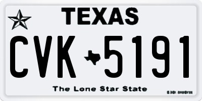 TX license plate CVK5191