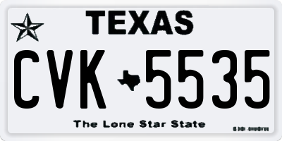 TX license plate CVK5535