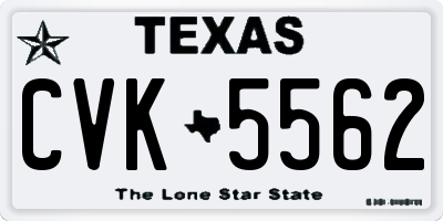 TX license plate CVK5562