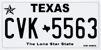 TX license plate CVK5563