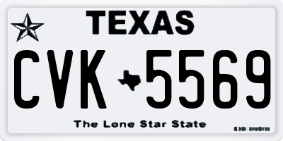 TX license plate CVK5569