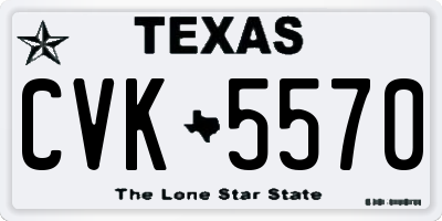 TX license plate CVK5570