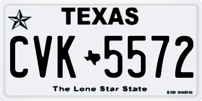 TX license plate CVK5572