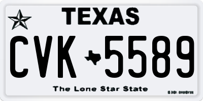 TX license plate CVK5589