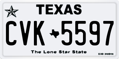 TX license plate CVK5597