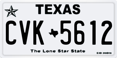 TX license plate CVK5612