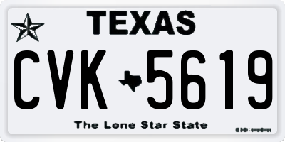 TX license plate CVK5619