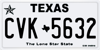 TX license plate CVK5632